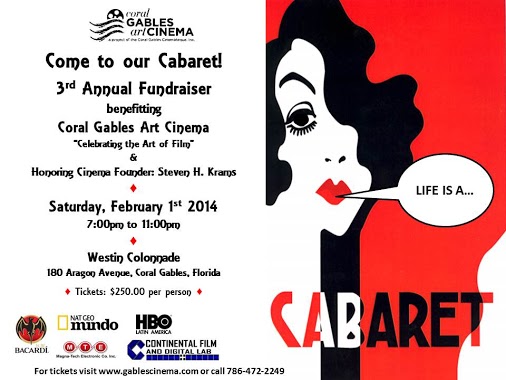 Coral Gables Art Cinema’s 3rd Annual Fundraiser-Cabaret