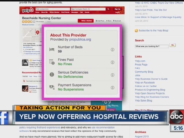 You can now look up hospital and nursing home reviews on Yelp – Story | abcactionnews.com | Tampa Bay News, Weather, Sports, Things To Do | WFTS-TV